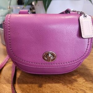 Mini Coach Pink Leather Crossbody Bag